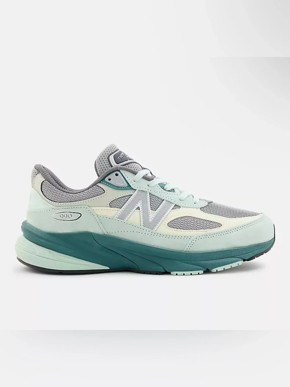 New Balance Mens Made in USA 990v6 Mint Green and Gray Sneakers U990GT6